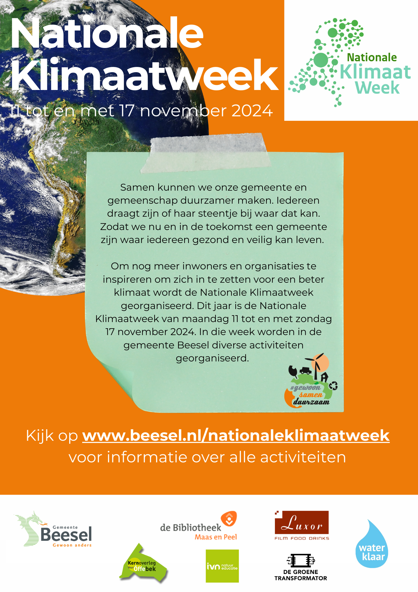 Poster met activiteiten van Nationale Klimaatweek 2024