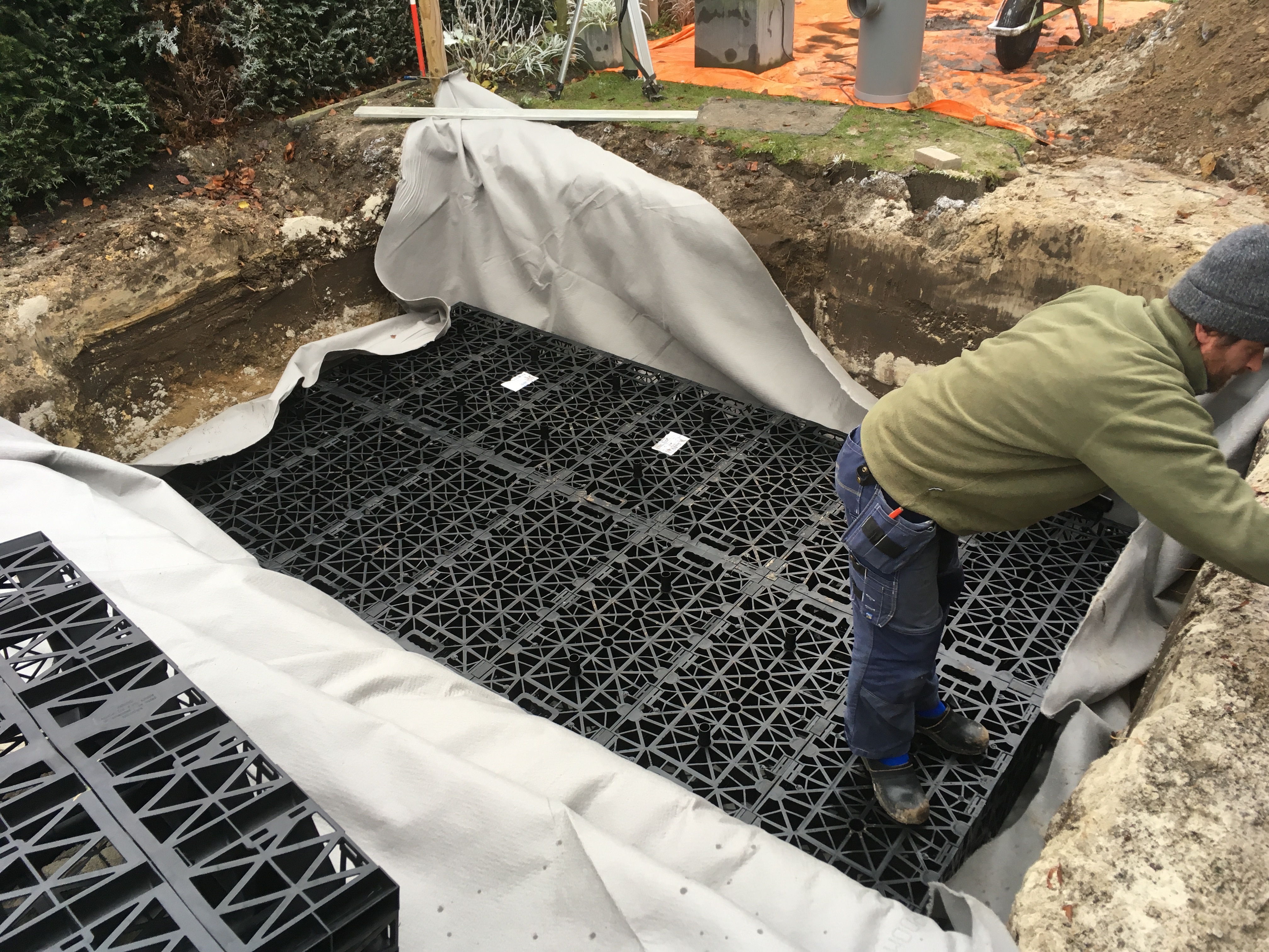 Infiltratiekratten in de grond