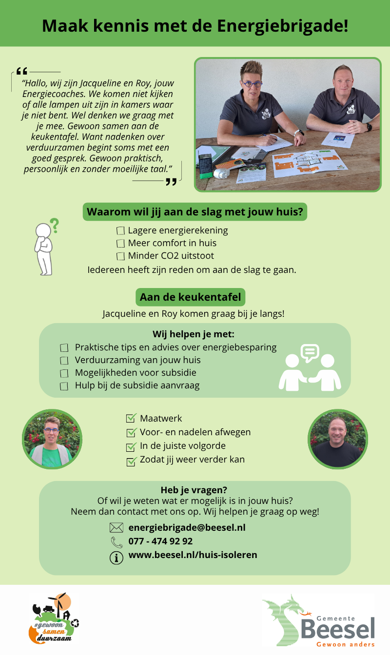 Uitleg van Jacqueline en Roy als Energiecoaches van de gemeente Beesel